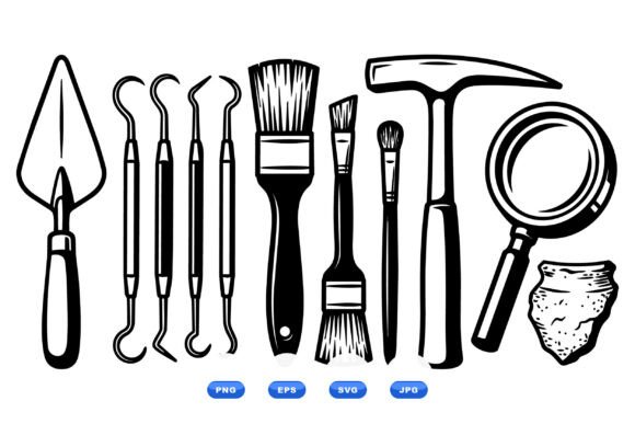 Archaeology Tools Vector Clipart for Handmade Creations