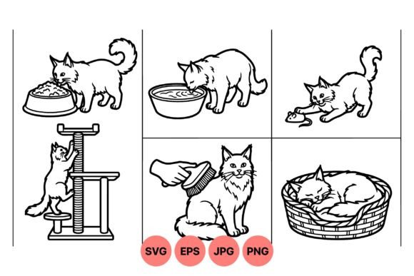 Cat Life Clipart Collection Review for Graphics and Illustrations