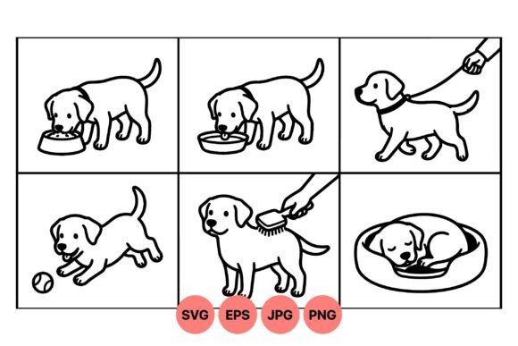 Cute Puppy Care Illustrations: A Versatile Graphic Asset for Blogs and Websites