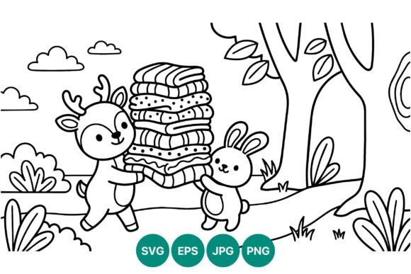 Deer and Rabbit Carrying Blankets Line Review