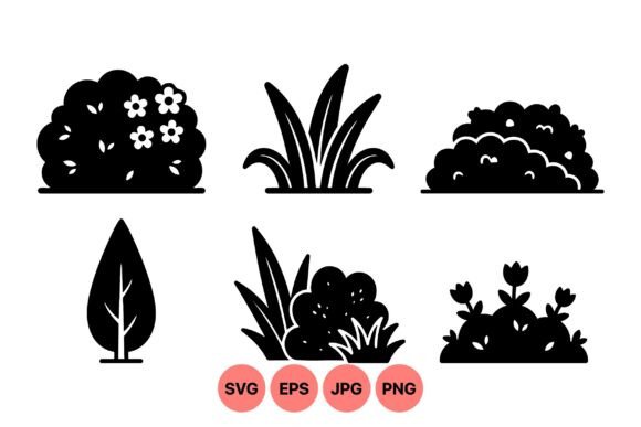 Garden Plant Silhouettes Pack for Branding and Design