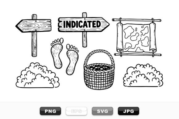 Hand Drawn Adventure Icons Set