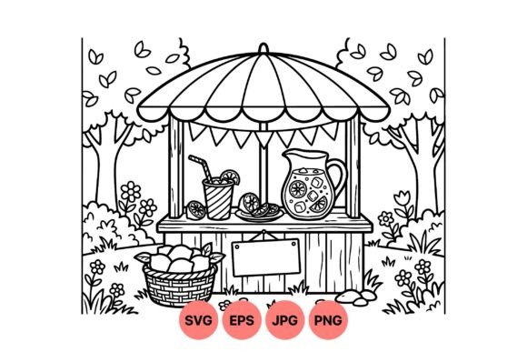 Lemonade Stand Line Art SVG Review