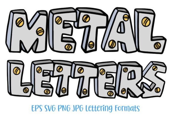 Metal Steel Lettering Font ABC SVG PNG for Graphics and Illustrations