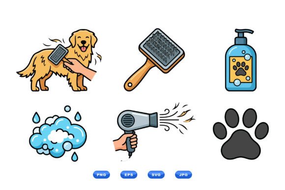 Pet Grooming Care Clipart Set Review