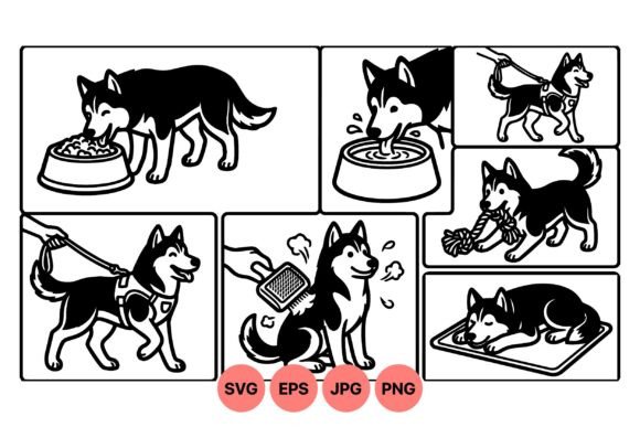Playful Husky Dog Vector Art Review