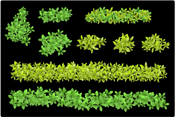 Spring Green Bushes Png for Illustrations and Graphics