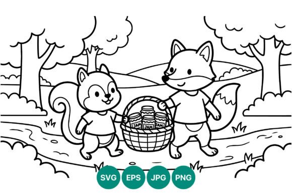Squirrel Fox Carrying Jam Basket Vector: A Fresh Graphics & Illustrations Review