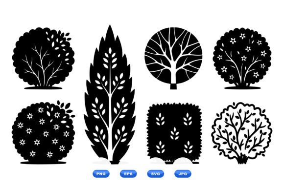 Topiary Silhouette Svg Pack for Crafts and Graphics