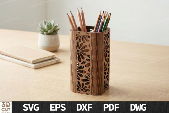 Wood Desk Organizer Pen Holder SVG Review